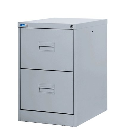 Filing Cabinet Grey x 2 Drawers Silverline